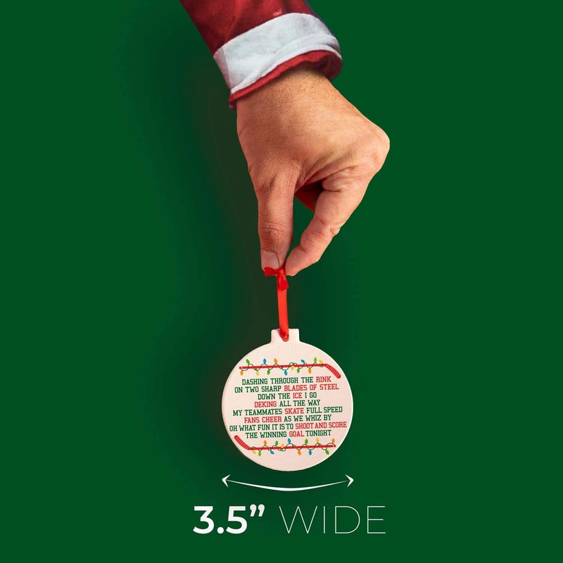 ChalkTalkSPORTS Hockey Round Ceramic Ornament | Jingle All The Way - Image 4